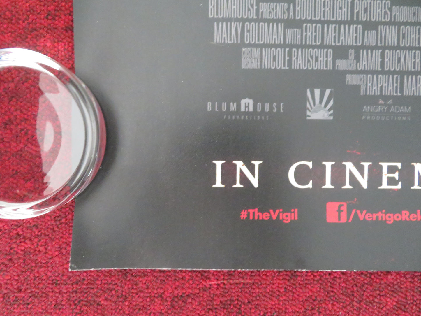 The Vigil UK Quad Rolled Poster Dave Davis Lynn Cohen Menashe Lustig 2020