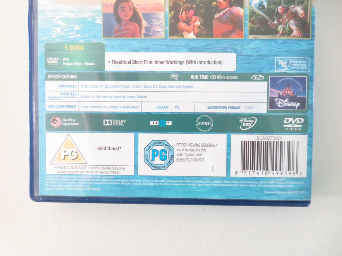 Moana (DVD) Disney Auli'i Cravalho Dwayne Johnson 2016 Region 2