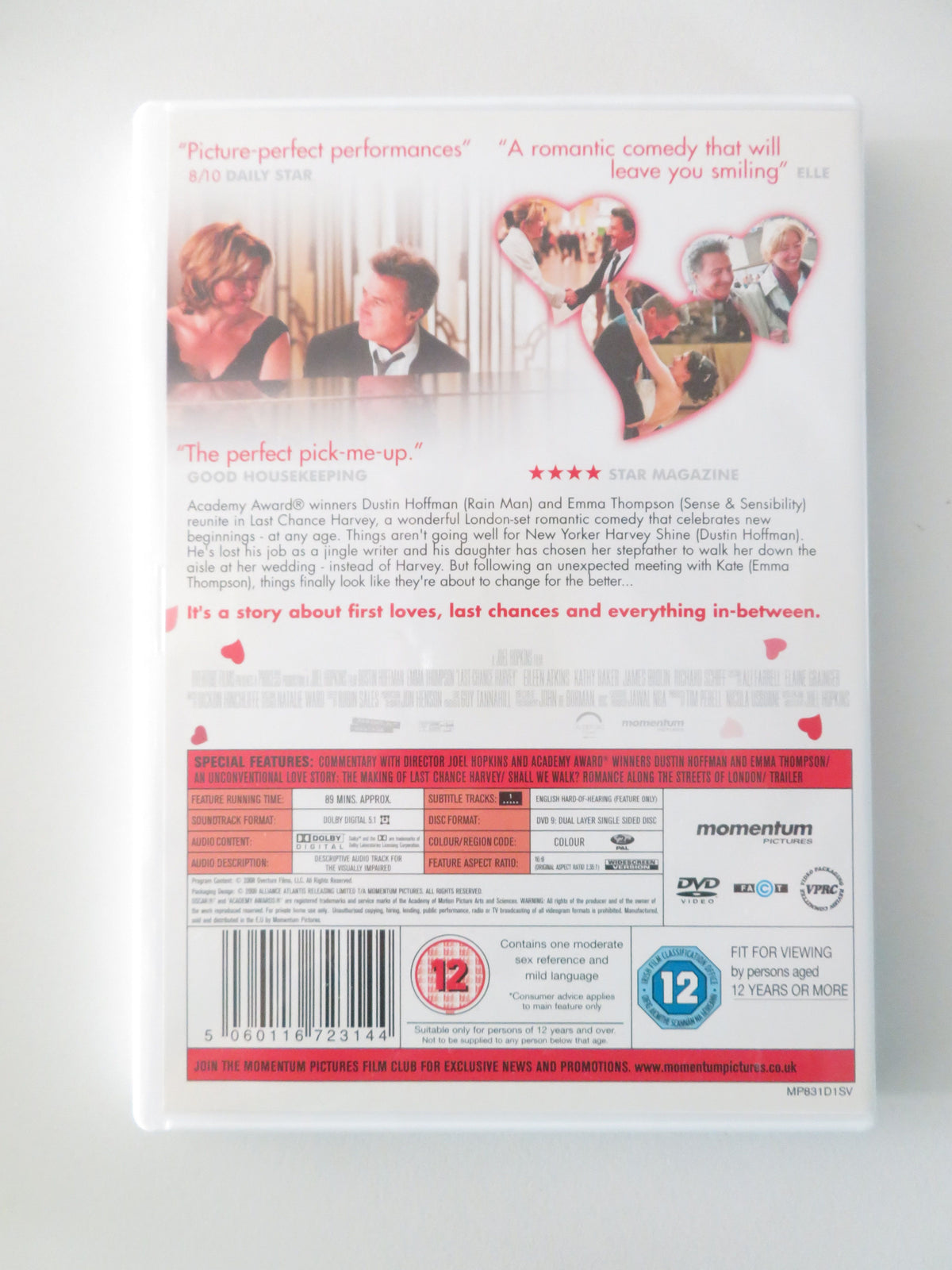 Last Chance Harvey (DVD) Dustin Hoffman Emma Thompson 2009 Region 2
