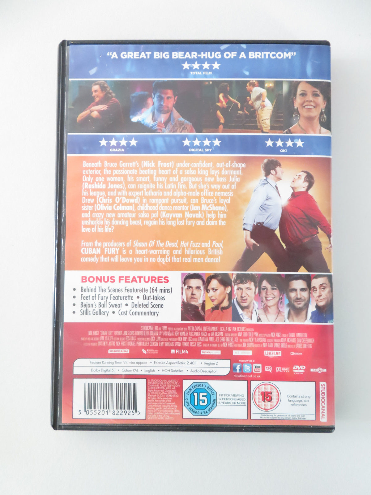 Cuban Fury (DVD) Nick Frost Rashida Jones Chris O'Dowd 2014 Region 2