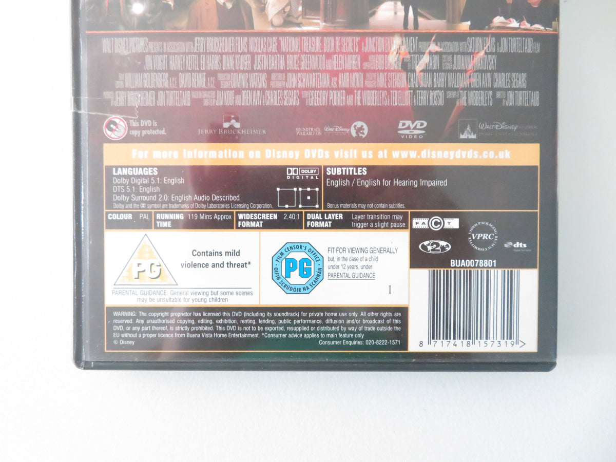 National Treasure 2 - Book of Secrets 2 Discs (DVD) Disney N. Cage 2007 Region 2