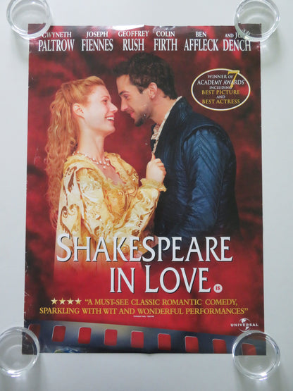 Shakespeare in Love VHS Video Poster Rolled Gwyneth Paltrow Colin Firth 1998