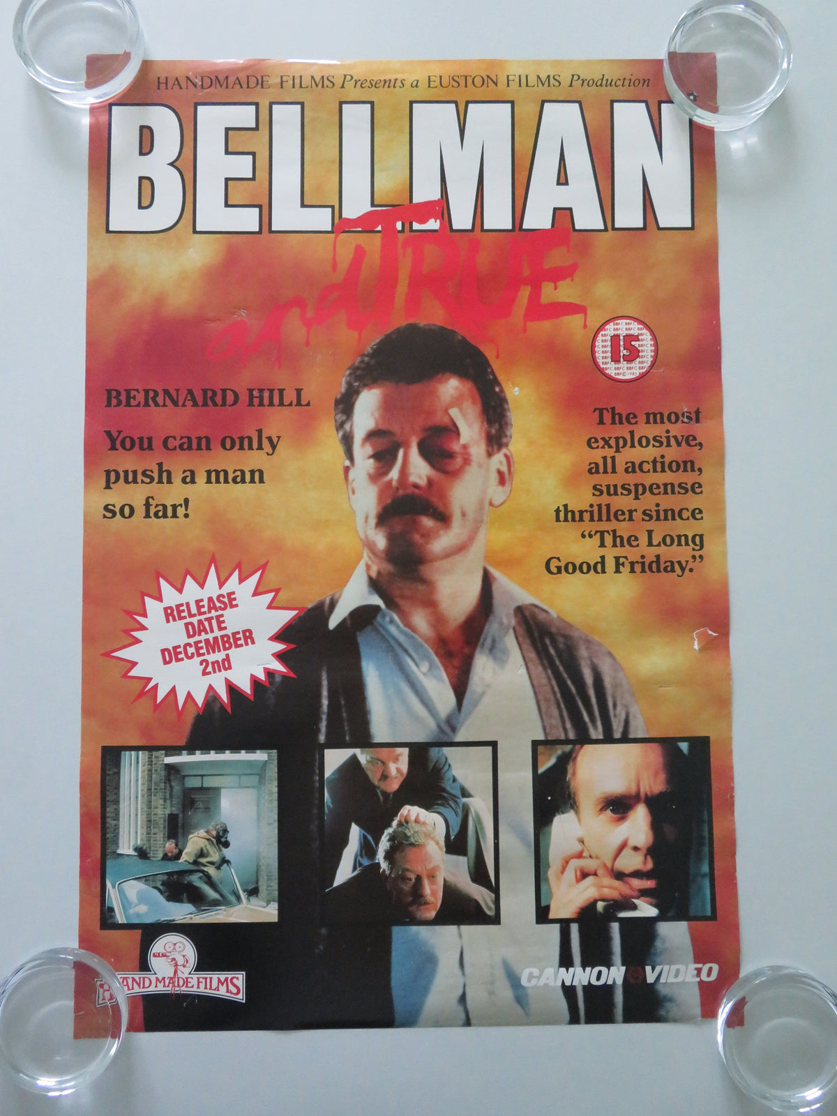 Bellman and True VHS Video Poster Rolled Cannon Bernard Hill Derek Newark 1987