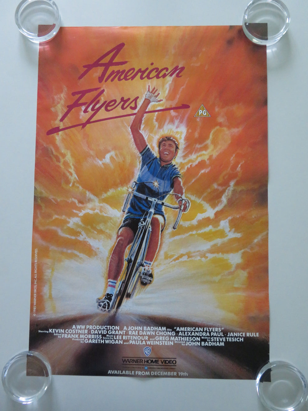 American Flyers VHS Video Poster Rolled Kevin Costner David Marshall G ...