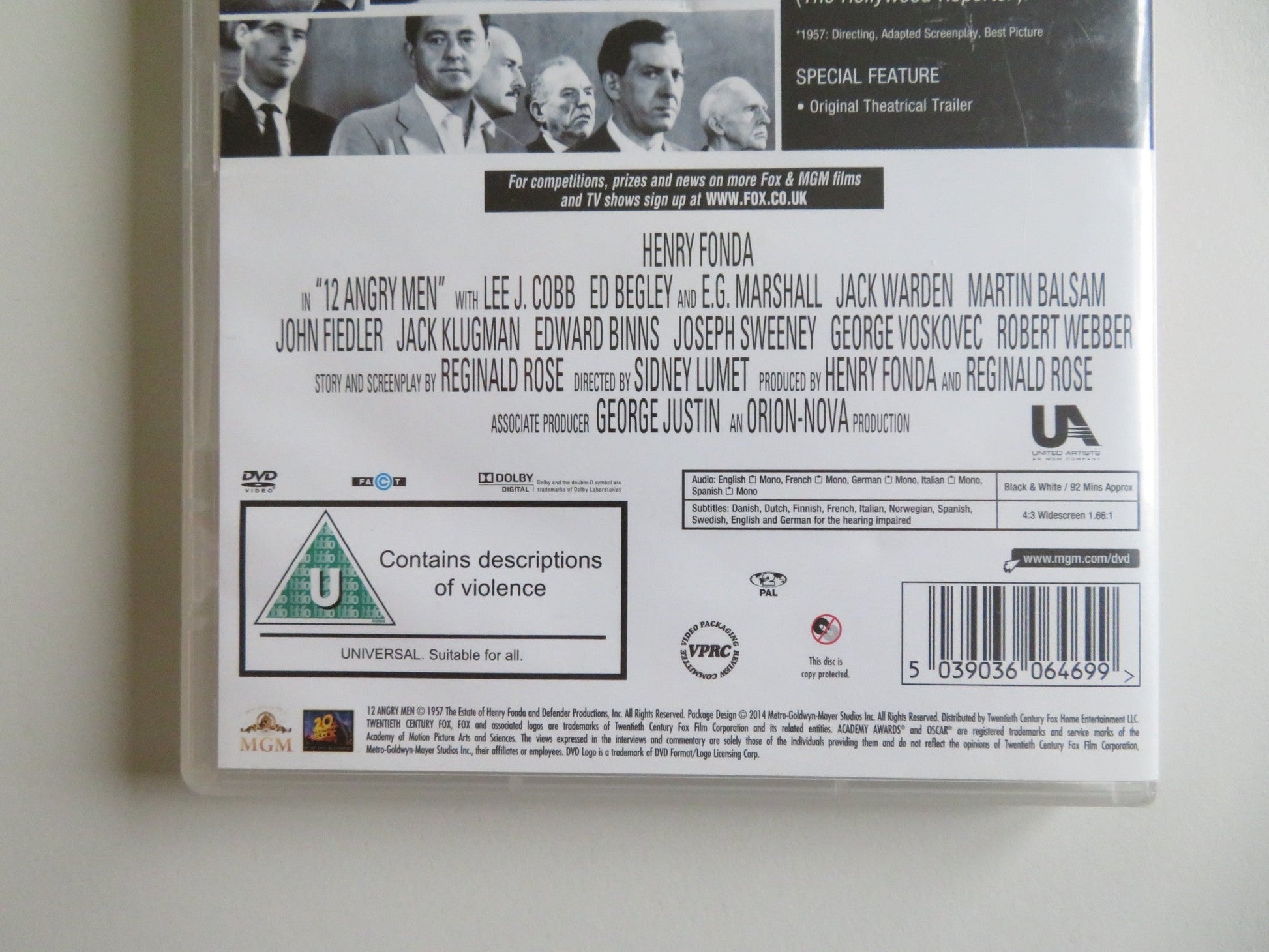 12 ANGRY MEN (DVD) HENRY FONDA LEE J. COBB 1957 REGION 2 Movie posters