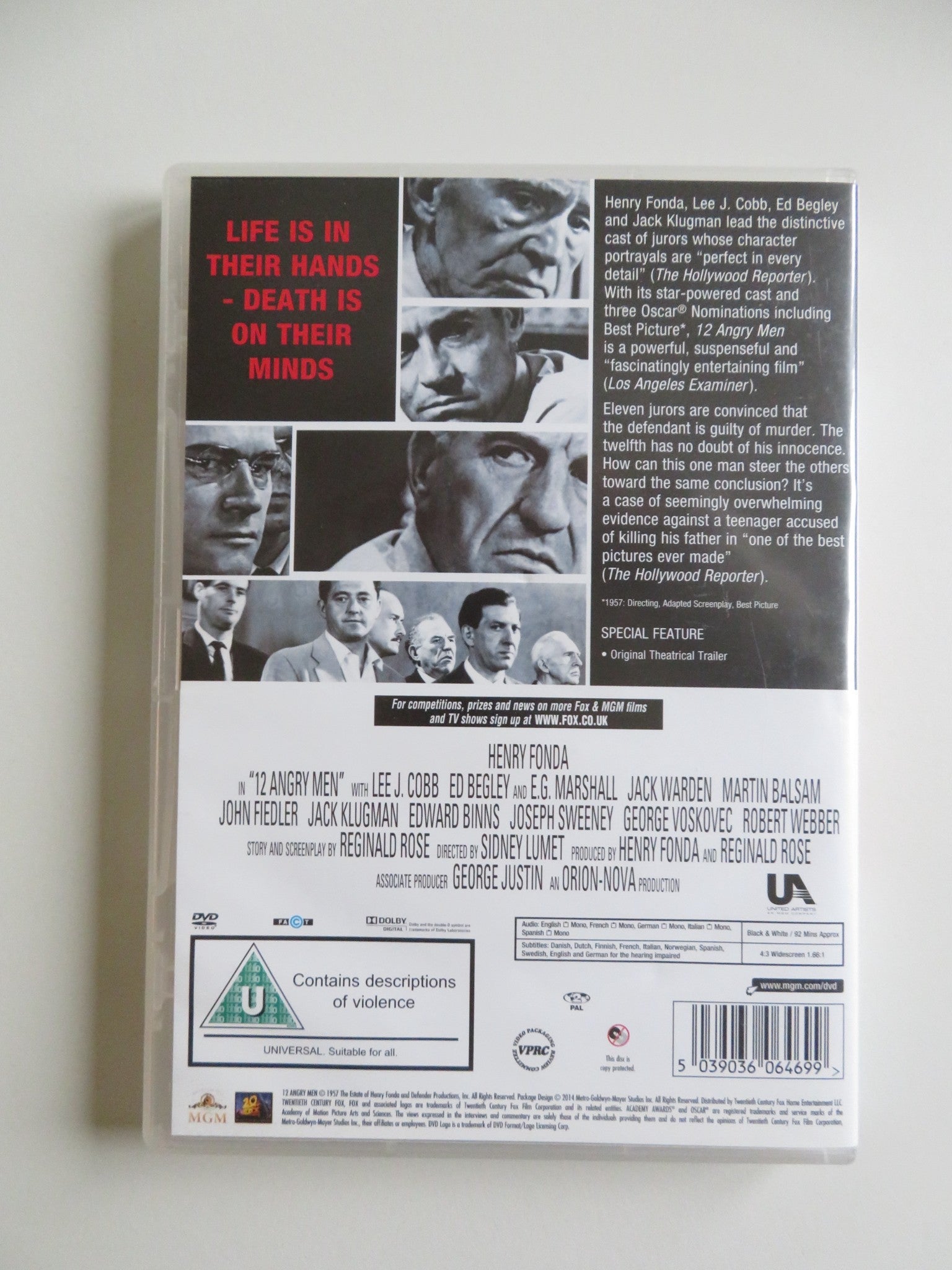 12 ANGRY MEN (DVD) HENRY FONDA LEE J. COBB 1957 REGION 2 Movie posters