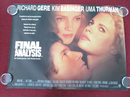 Final Analysis UK Quad Rolled Poster Richard Gere Kim Basinger Uma Thurman 1992