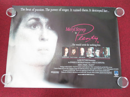 Plenty UK Quad Rolled Poster Meryl Streep Sam Neill Sting Tracy Ullman 1985