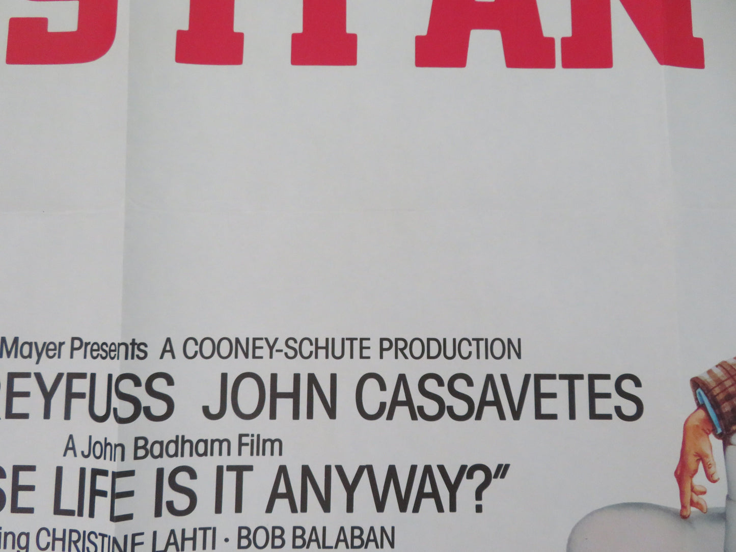 Whose Life Is It Anyway? UK Quad Rolled Poster Richard Dreyfuss 1981