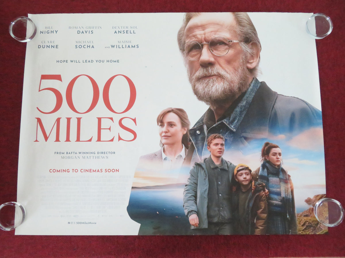 500 Miles UK Quad Rolled Poster Bill Nighy Maisie Williams 2026