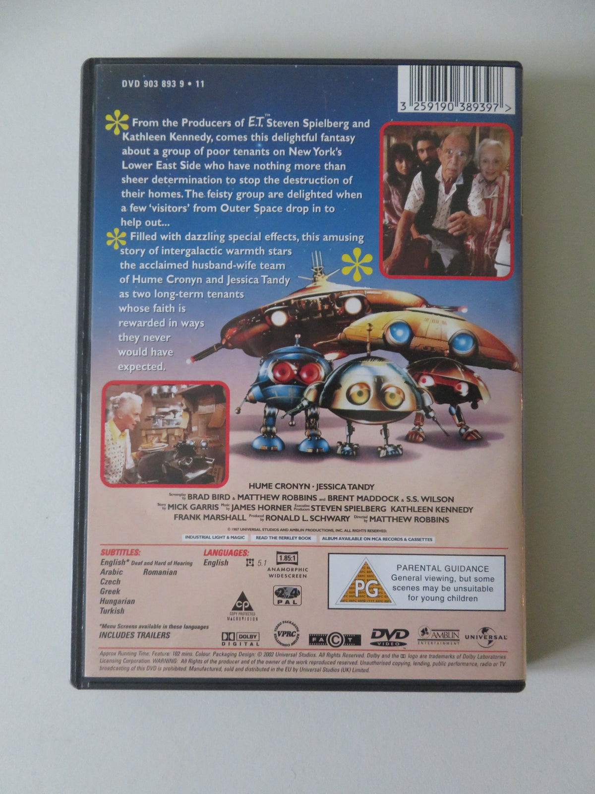 *batteries not included (DVD) Hume Cronyn Jessica Tandy 1987 Region 2, 4