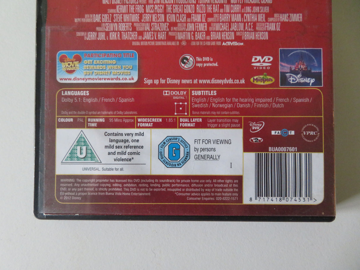 Muppet Treasure Island (DVD) Disney Tim Curry Billy Connolly 1996 Region 2