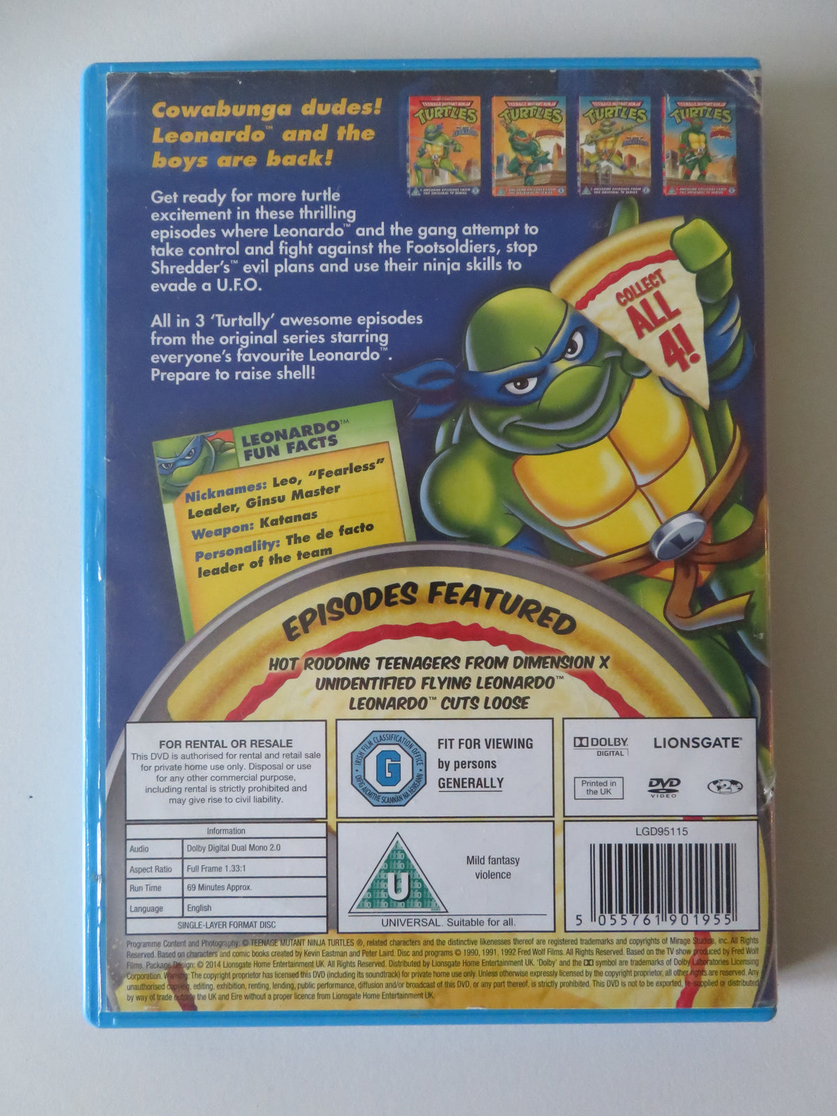 Teenage Mutant Ninja Turtles - The Best of Leonardo (DVD) 1991 Region 2