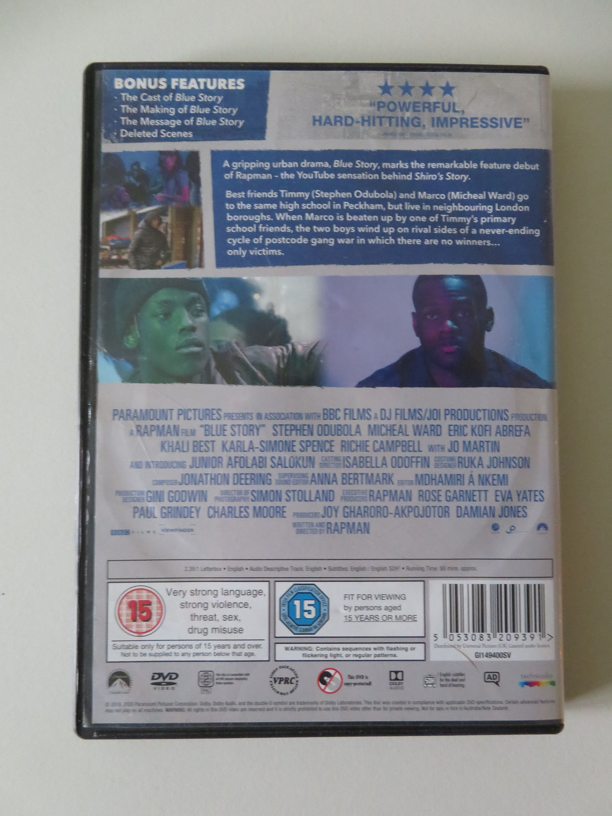 Blue Story (DVD) Stephen Odubola Micheal Ward Khali Best 2019 Region 2