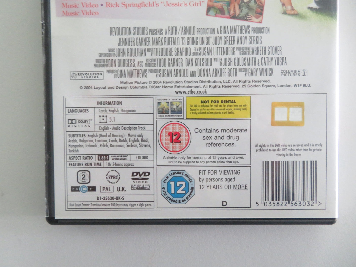 13 Going on 30 (DVD) Jennifer Garner Mark Ruffalo 2004 Region 2 Movie posters