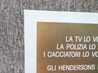 Harry and the Hendersons Italian 2 Foglio Poster John Lithgow M. Dillon 1988