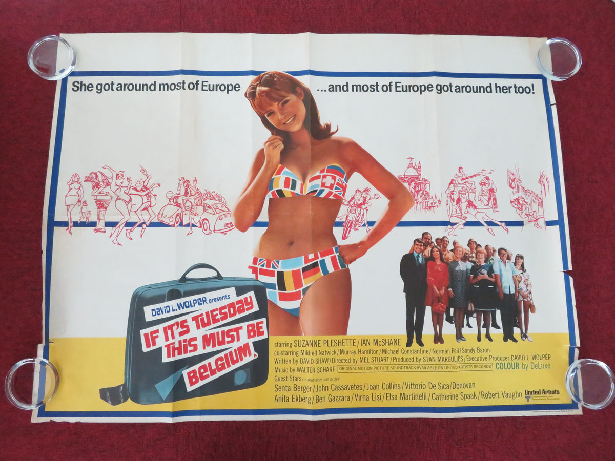 If It's Tuesday, This Must Be Belgium UK Quad Rolled Poster Ian McShane 1969