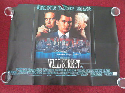 Wall Street UK Quad Rolled Poster Charlie Sheen Michael Douglas 1987