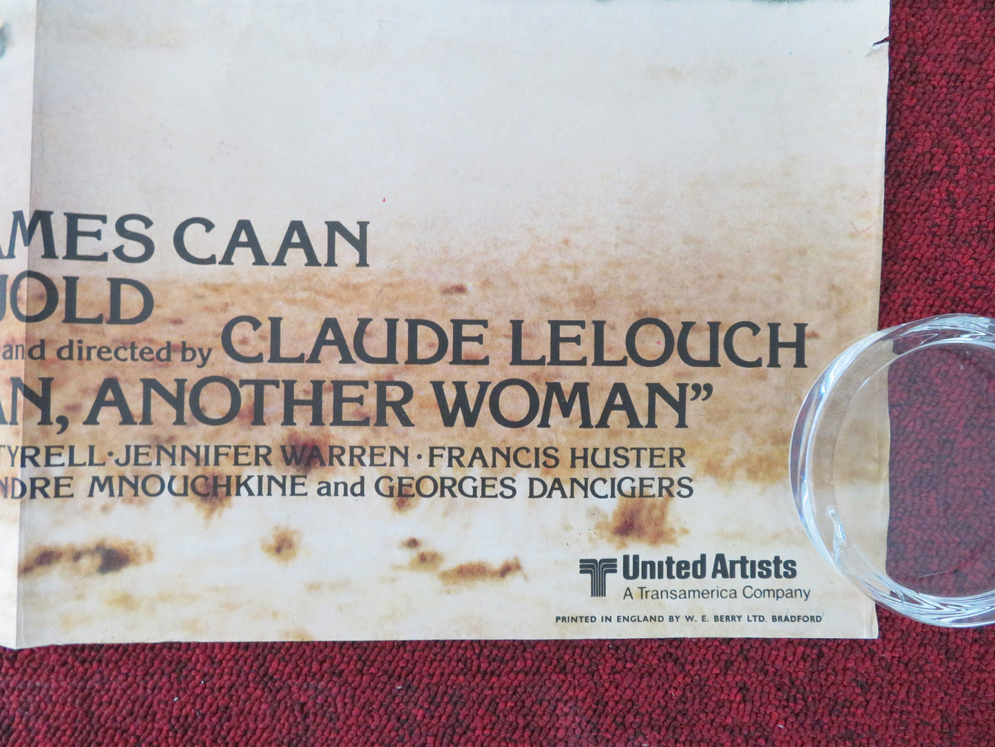 Another Man, Another Chance UK Quad Rolled Poster James Caan G. Bujold 1977
