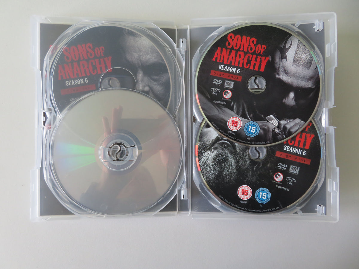 Sons of Anarchy - Season 6 (DVD) Charlie Hunnam Ron Perlman 2013 Region 2