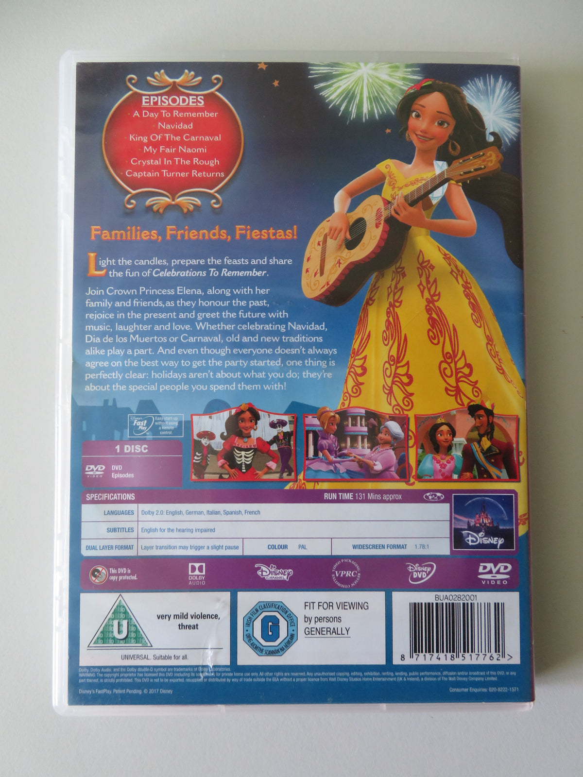 Elena of Avalor: Celebrations to Remember (DVD) Disney A. Carrero 2018 Region 2