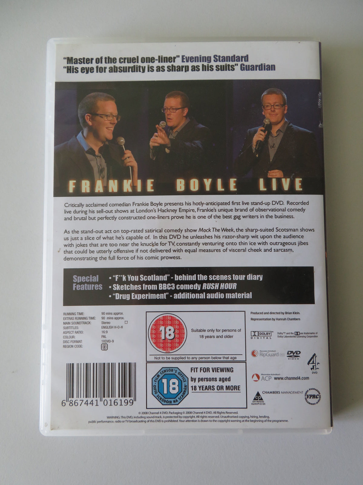 Frankie Boyle: Live (DVD) Frankie Boyle 2008 Region 2