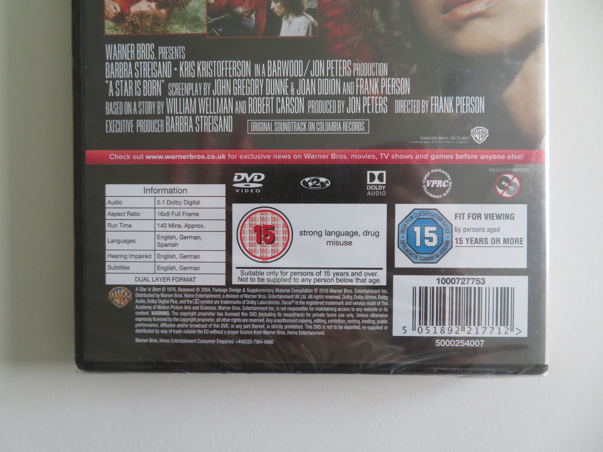 A Star Is Born (DVD) Barbra Streisand Kris Kristofferson G. Busey 1976 Region 2
