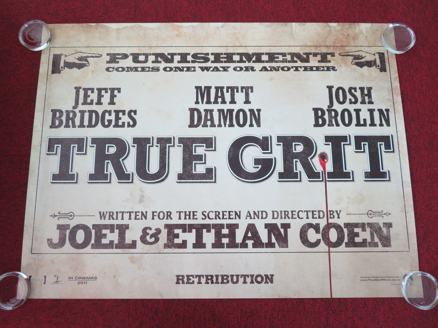 True Grit - B UK Quad Rolled Poster Josh Brolin Jeff Bridges Matt Damon 2010