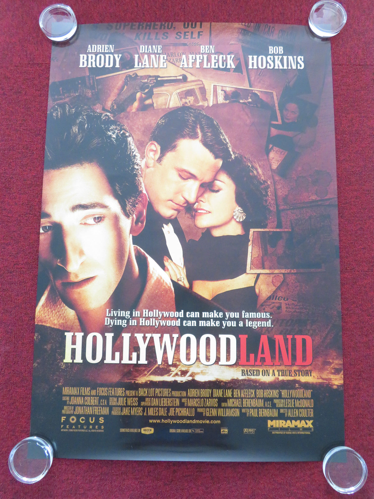 Hollywoodland US One Sheet Rolled Poster Adrien Brody Ben Affleck D. Lane 2006