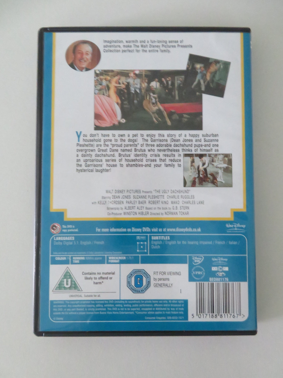 The Ugly Dachshund (DVD)  Disney Dean Jones Suzanne Pleshette 1966 Region 2
