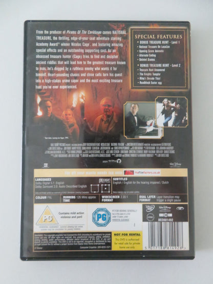 National Treasure (DVD) Disney Nicolas Cage Diane Kruger Justin Bartha 2004 Region 2