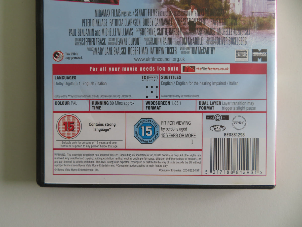The Station Agent (DVD) Peter Dinklage Patricia Clarkson 2003 Region 2