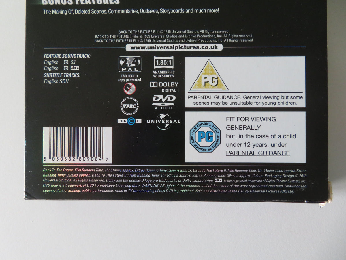 Back to the Future Trilogy (DVD BoxSet) Michael J. Fox C. Lloyd 1985 Region 2, 4