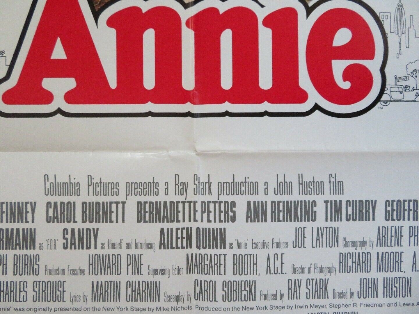 ANNIE US ONE SHEET POSTER TIM CURRY ALBERT FINNEY EDWARD HERRMANN '82 - Rendezvous Cinema