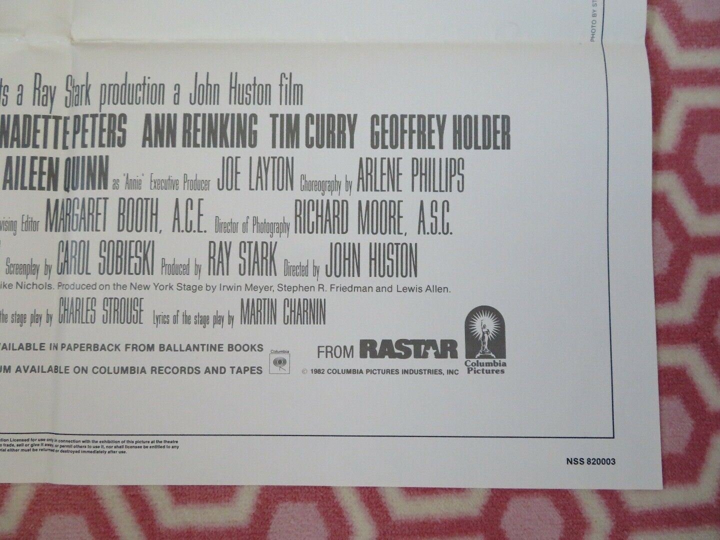 ANNIE US ONE SHEET POSTER TIM CURRY ALBERT FINNEY EDWARD HERRMANN '82 - Rendezvous Cinema