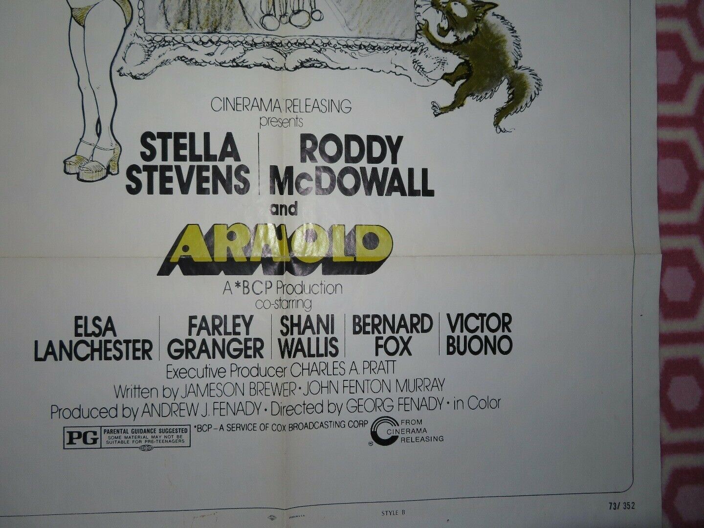 ARNOLD US ONE SHEET POSTER STYLE B STELLA STEVENS RODDY MCDOWALL 1973 - Rendezvous Cinema