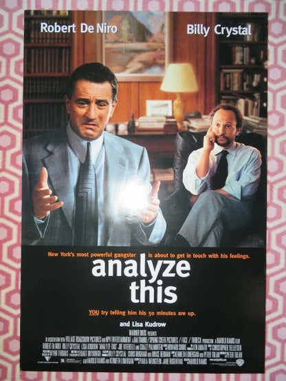 ANALYZE THIS US ONE SHEET ROLLED POSTER ROBERT DE NIRO BILLY CRYSTAL - Rendezvous Cinema