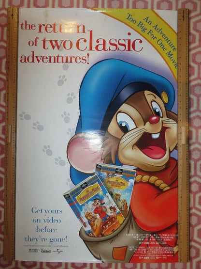 AN AMERICAN TALE VHS POSTER DOUBLE BILL US ONE SHEET ROLLED POSTER 1991 - Rendezvous Cinema