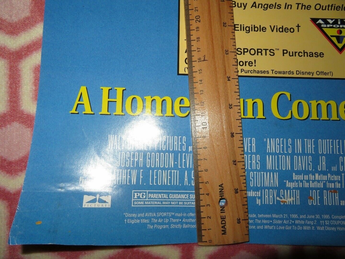 ANGELS IN THE OUTFIELD VHS US ONE SHEET(27"x 41") ROLLED POSTER DISNEY 1994 - Rendezvous Cinema