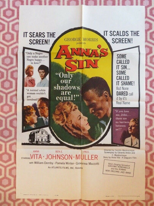 ANNA'S SIN ONE SHEET POSTER ANNA VITA BEN JOHNSON PAUL MULLER 1961 - Rendezvous Cinema