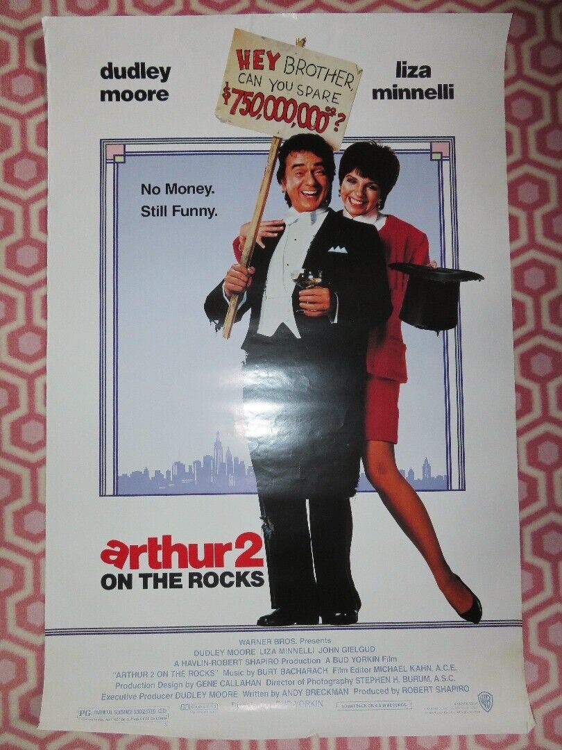 ARTHUR 2: ON THE ROCKS ONE SHEET ROLLED POSTER DUDLEY MOORE LIZA MINNELLI 1988 - Rendezvous Cinema