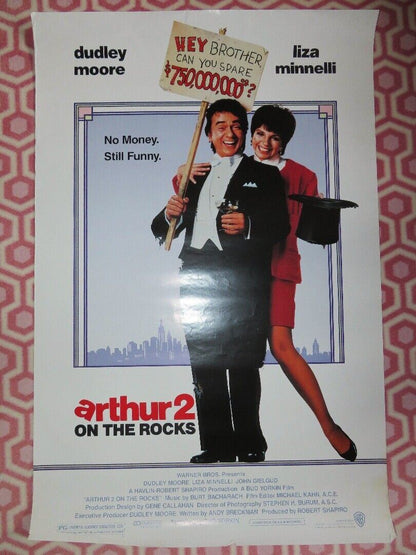 ARTHUR 2: ON THE ROCKS ONE SHEET ROLLED POSTER DUDLEY MOORE LIZA MINNELLI 1988 - Rendezvous Cinema