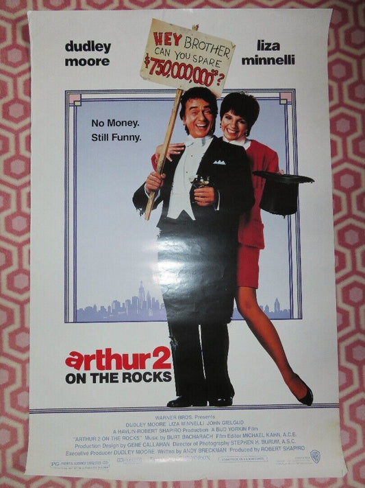 ARTHUR 2: ON THE ROCKS ONE SHEET ROLLED POSTER DUDLEY MOORE LIZA MINNELLI 1988 - Rendezvous Cinema
