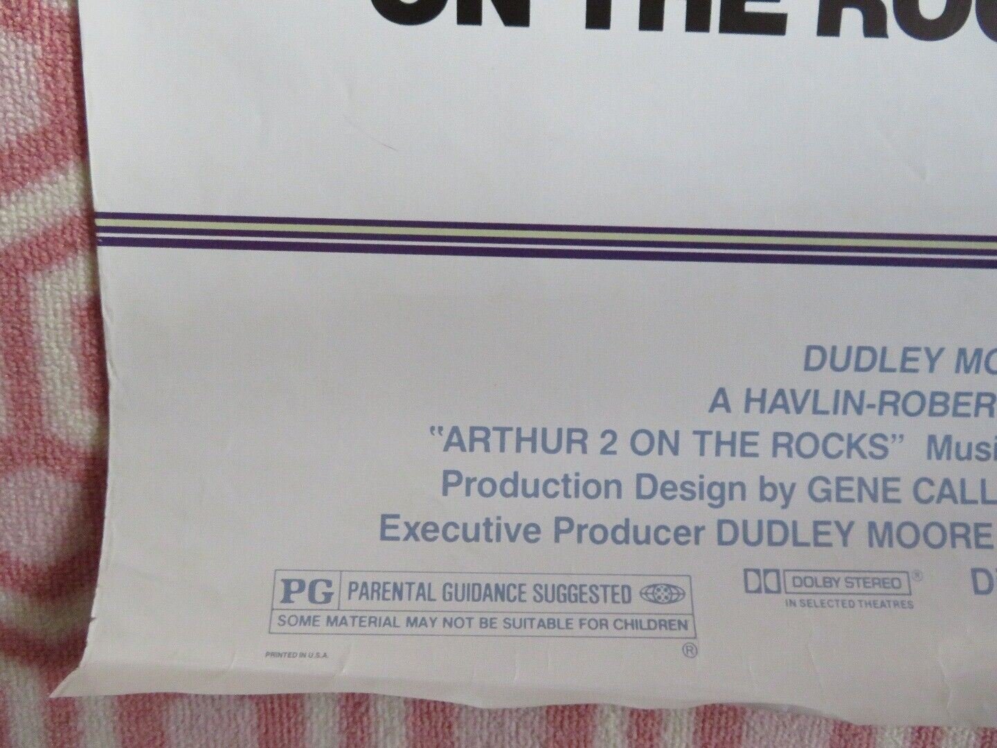 ARTHUR 2: ON THE ROCKS ONE SHEET ROLLED POSTER DUDLEY MOORE LIZA MINNELLI 1988 - Rendezvous Cinema