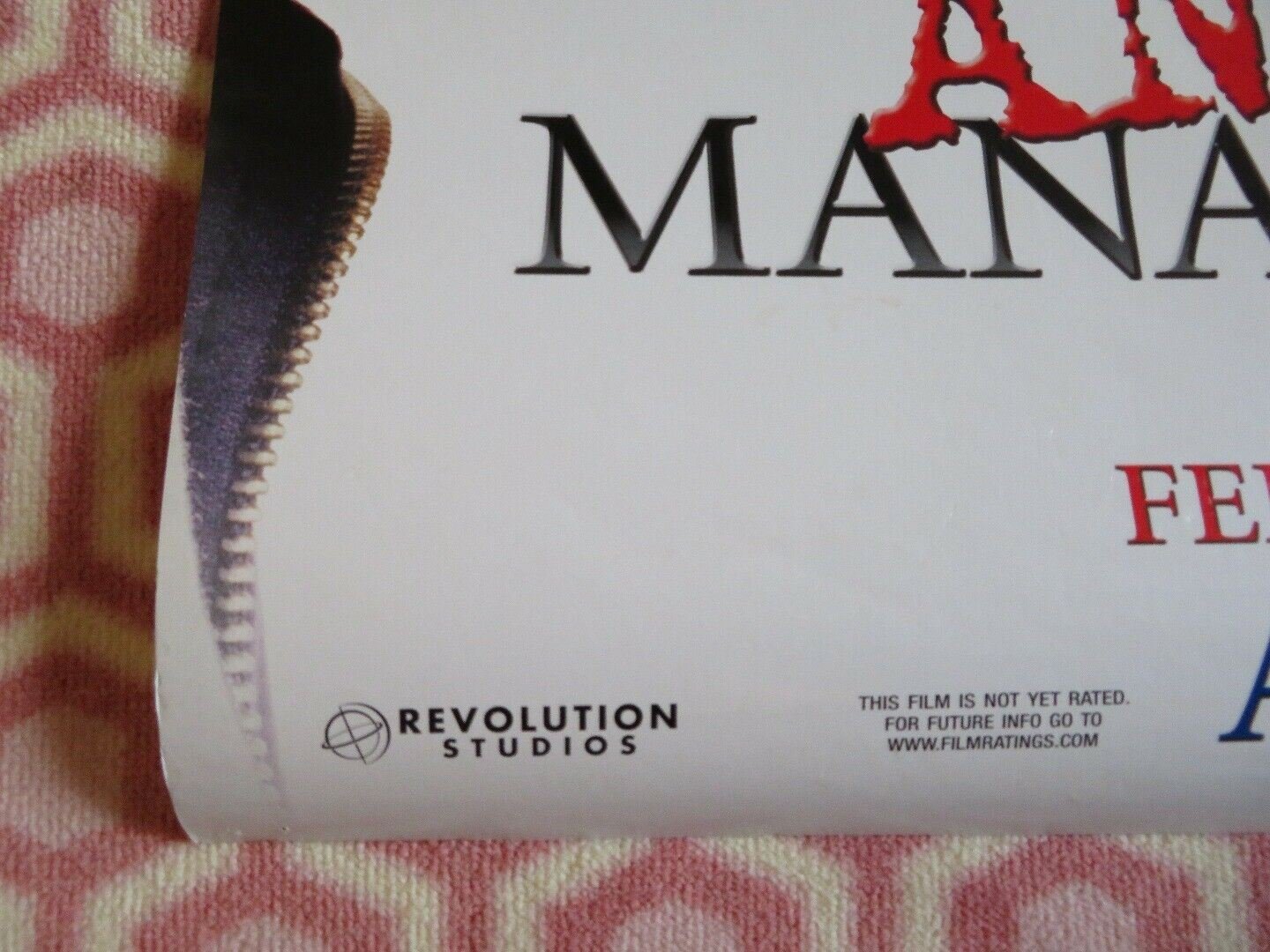 ANGER MANAGEMENT US ONE SHEET ROLLED POSTER ADAM SANDLER JACK NICHOLSON 2002 - Rendezvous Cinema