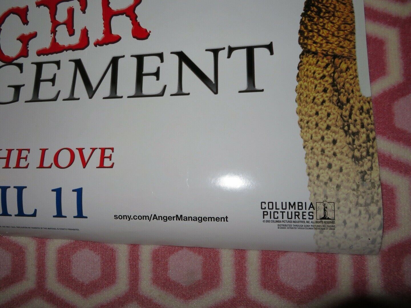 ANGER MANAGEMENT US ONE SHEET ROLLED POSTER ADAM SANDLER JACK NICHOLSON 2002 - Rendezvous Cinema