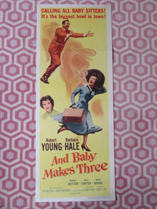 AND BABY MAKES THREE US INSERT (14"x 36") POSTER ROBERT YOUNG 1956 - Rendezvous Cinema