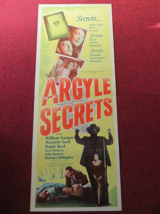 ARGYLE SECRETS US INSERT (14"x 36") POSTER WILLIAM GARGAN 1948 - Rendezvous Cinema