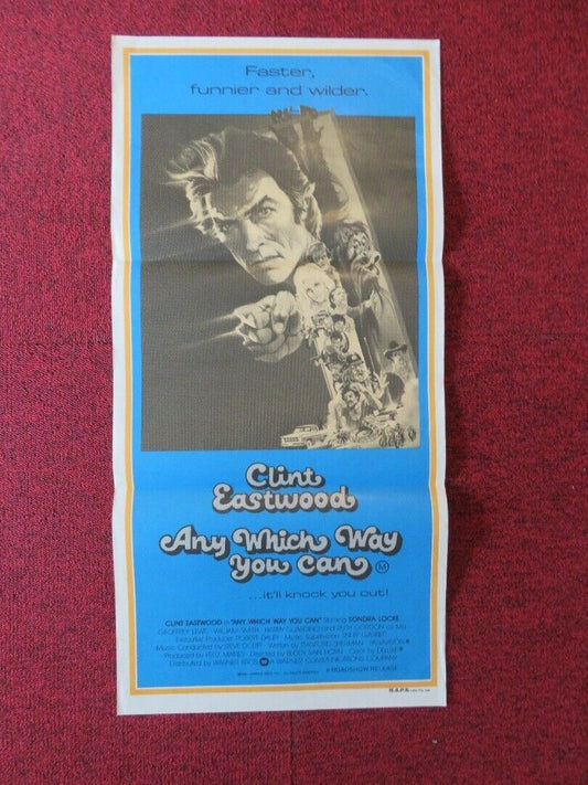 ANY WHICH WAY YOU CAN FOLDED AUSTRALIAN DAYBILL POSTER Clint Eastwood 1980 - Rendezvous Cinema