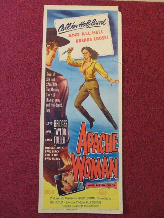 APACHE WOMAN US INSERT (14"x 36") POSTER LLOYD BRIDGES JOAN TAYLOR 1955 - Rendezvous Cinema